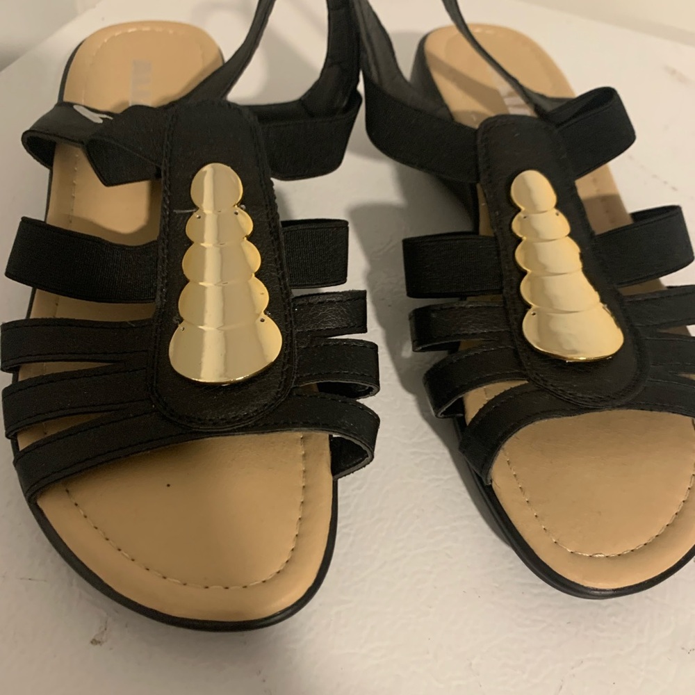 Black and Gold Women's Sandals